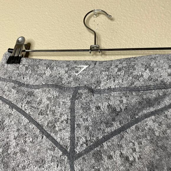 Gymshark Hi-Rise Leggings Marled Athleisure Heather Gray Light Wash Sz M - Picture 6 of 7